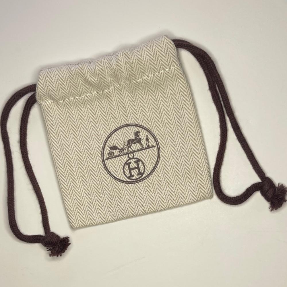 Hermes 3.5” x 4” Drawstring Canvas Dustbag
